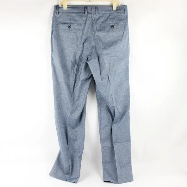 Tasso Elba Blue Tapered-Leg Cotton Dress Pants Men's 32 x 32