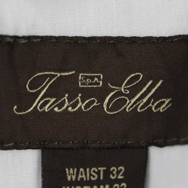 Tasso Elba Blue Tapered-Leg Cotton Dress Pants Men's 32 x 32