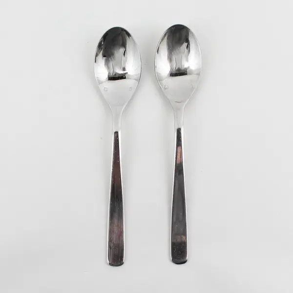Lot of 2 Cuisinart Flatware Avon Pattern 18/10 SS Oval Soup Spoons 7.5" Rare