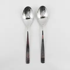 Lot of 2 Cuisinart Flatware Avon Pattern 18/10 SS Oval Soup Spoons 7.5" Rare