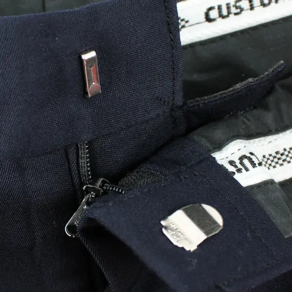 Navy Blue Pleated Straight-Leg Dress Pants Men's 32 x 30