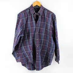 Nordstrom Purple Blue and Red Plaid Long-Sleeved Button-Down Men's Medium