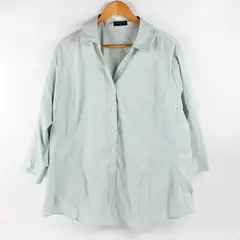 Double Pump Mint Green 3/4-Sleeve Button-Up Women's Size 2X