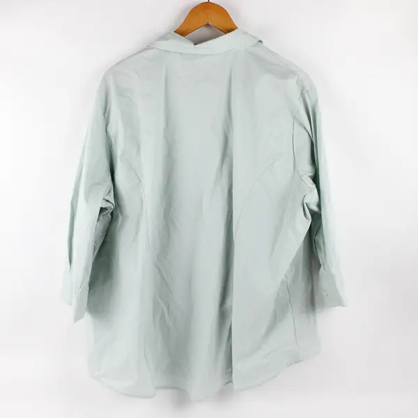 Double Pump Mint Green 3/4-Sleeve Button-Up Women's Size 2X