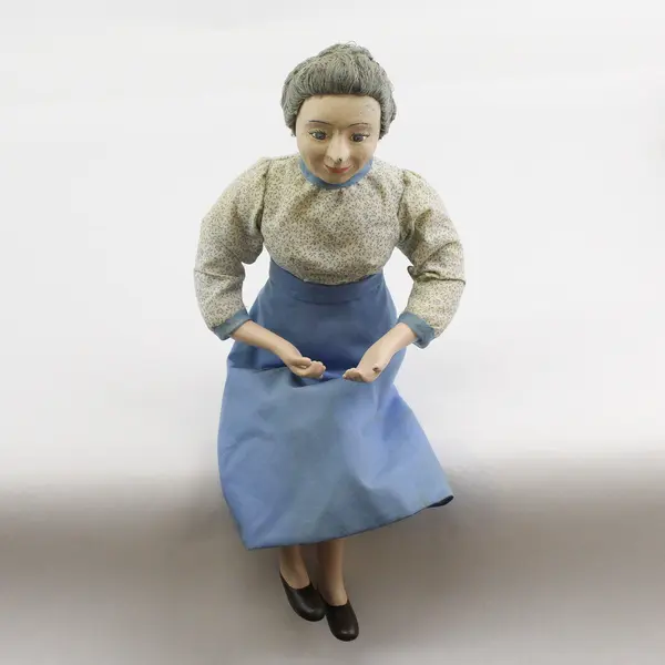 Pair Of Vintage Porcelain And Cloth Shelf Sitter Dolls