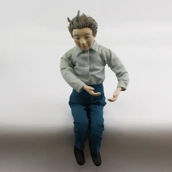 Pair Of Vintage Porcelain And Cloth Shelf Sitter Dolls