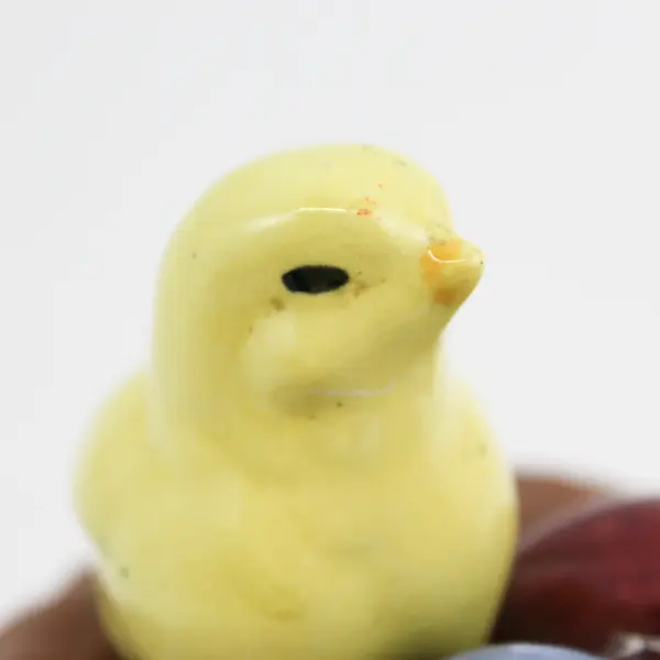 Ceramic Chicks In A Nest With Easter Eggs Easter Decor Piece