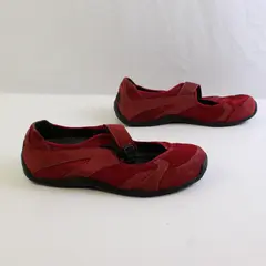 Ahnu Mush Red Mary Jane Slip On Walking Shoes Women's Size 11