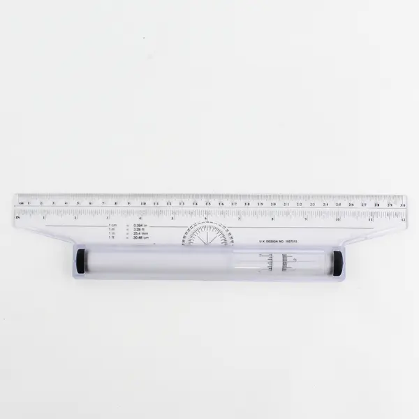 U. K. Design Multi-Purpose Drawing Parallel Rolling Ruler, 12 Inch