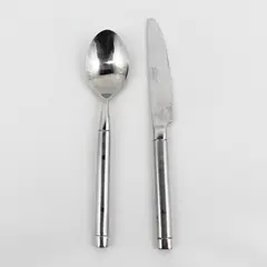 Lot of 2 Cambridge Silver Reveal Pattern Stainless Dinner Knife Soup Spoon HTF