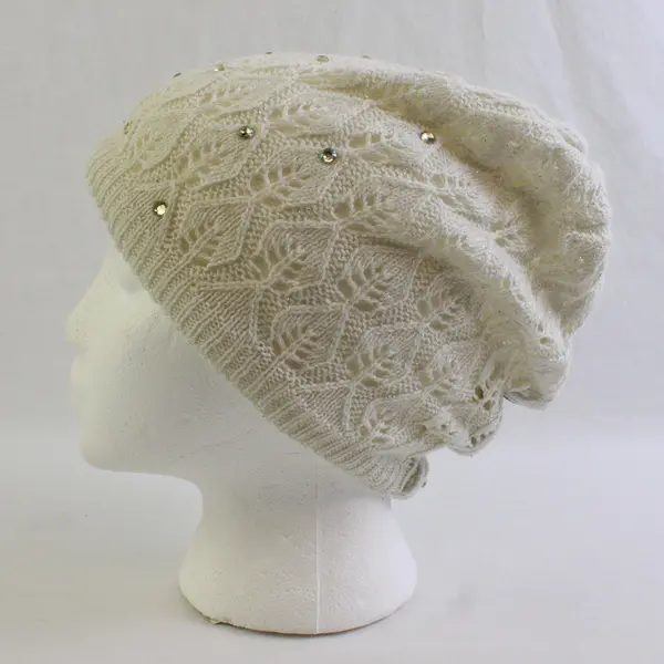 Joe Boxer Women's Metallic Sparkly White Beanie One Size Adjustable