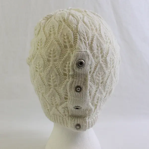 Joe Boxer Women's Metallic Sparkly White Beanie One Size Adjustable