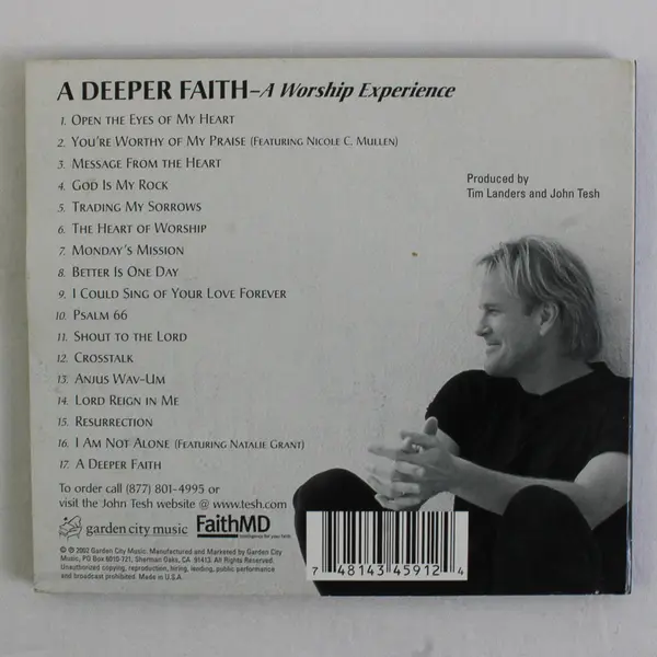 John Tesh A Deeper Faith CD 2002 Garden City Music Inspirational Worship Music