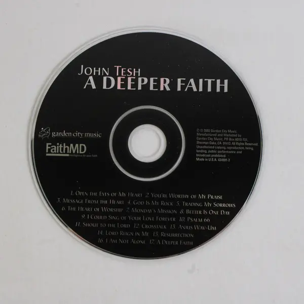 John Tesh A Deeper Faith CD 2002 Garden City Music Inspirational Worship Music