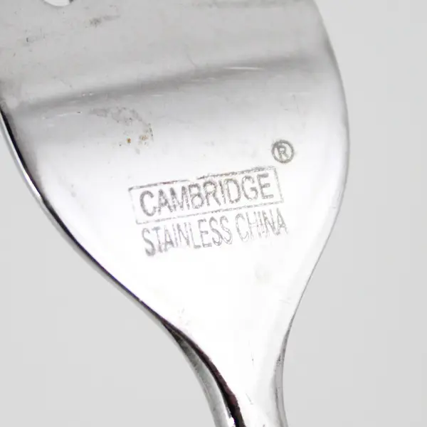 Lot of 2 Cambridge Silver Unknown Pattern Black Handle SS Salad Forks HTF Pat