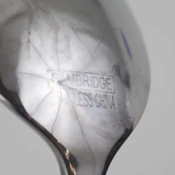 Cambridge Silver Unknown Pattern Black Handle SS Teaspoon HTF Pattern 6.75"