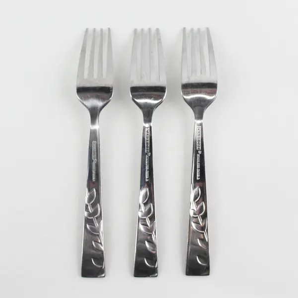 Lot Of 3 Cambridge Silver Blossom Sand Pattern 18/0 SS Salad Forks 6.75" Good