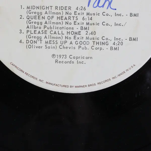 Gregg Allman Vinyl LP Laid Back Capricorn Records