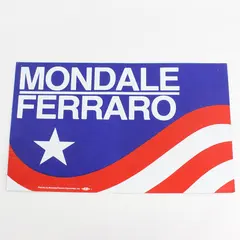 1984 Original Mondale / Ferraro Dem. President Campaign Sign 13.5 x 21.5