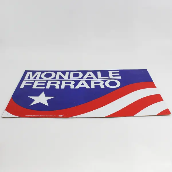 1984 Original Mondale / Ferraro Dem. President Campaign Sign 13.5 x 21.5