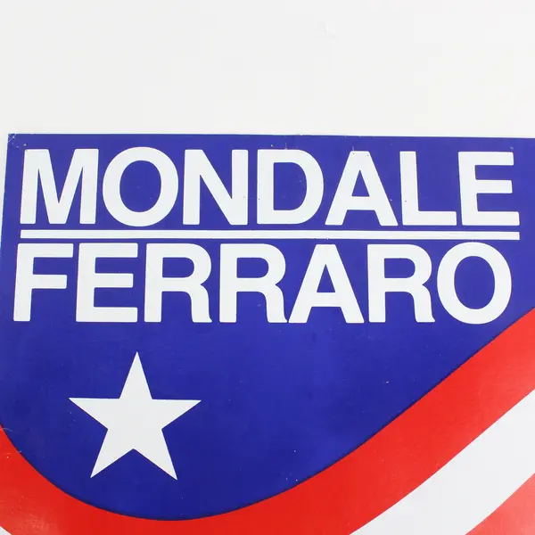 1984 Original Mondale / Ferraro Dem. President Campaign Sign 13.5 x 21.5