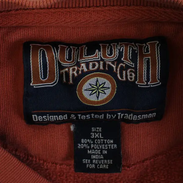 Duluth Trading Co. Orange Crew Neck Sweatshirt Men's 3XL FLAWED