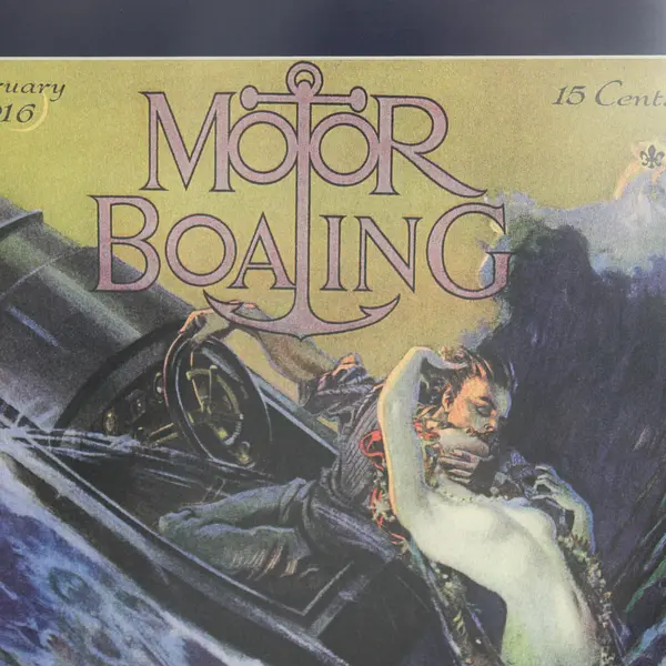 Framed And Matted Motor Boating Magazine Cover February 1916 Poster