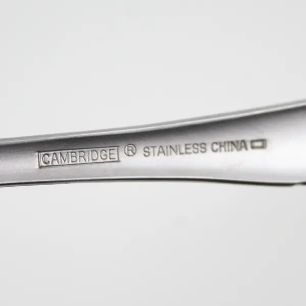 Lot of 2 Cambridge Swirl Sand Pattern 18/0 Stainless Oval Soup Spoons 7" Good