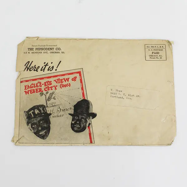 Amos 'n' Andy 1935 Eagle Eye view Map of Weber City Street by Pepsodent Co.