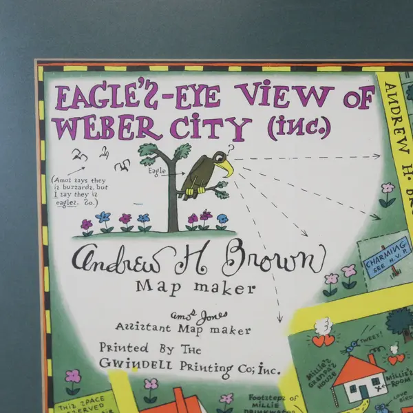 Amos 'n' Andy 1935 Eagle Eye view Map of Weber City Street by Pepsodent Co.