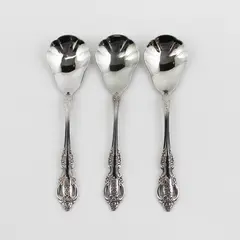 Lot of 3 Oneida Silver Renoir-Pembrooke Stainless Sugar Spoons 6" Good Rare HTF