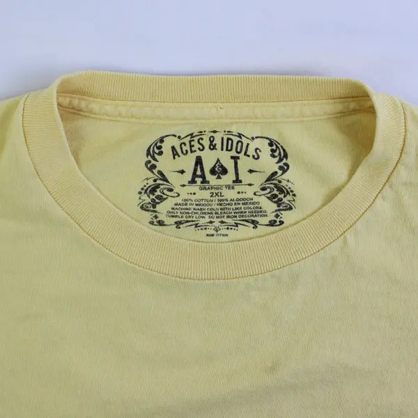 Aces & Idols Pacific Cove Butter Yellow T-Shirt Adult Size 2XL