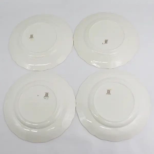 Set of 4 Vintage SPODE Copeland Reynolds Dinner Plates 10.75” Fruit & Flower 