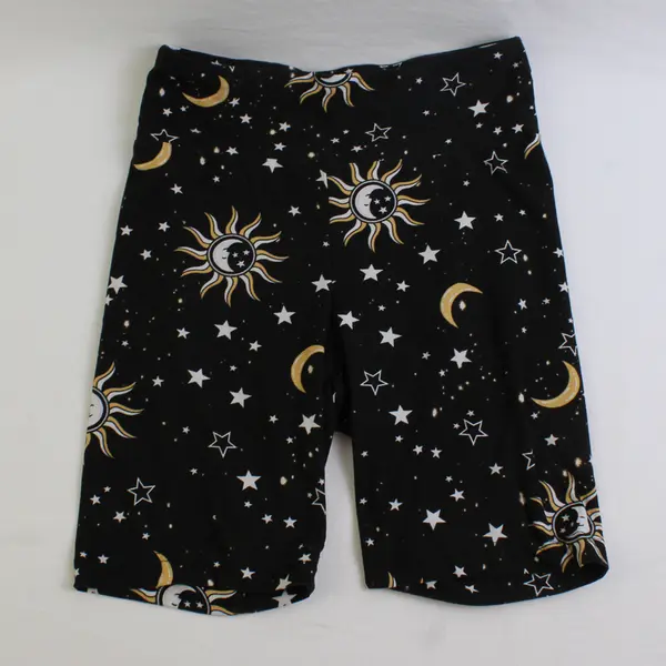 No Boundaries Celestial Print Black Bike Shorts Juniors Size Small 3-5