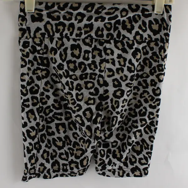 No Boundaries Gray Leopard Print Bike Shorts Juniors Size Small 3-5