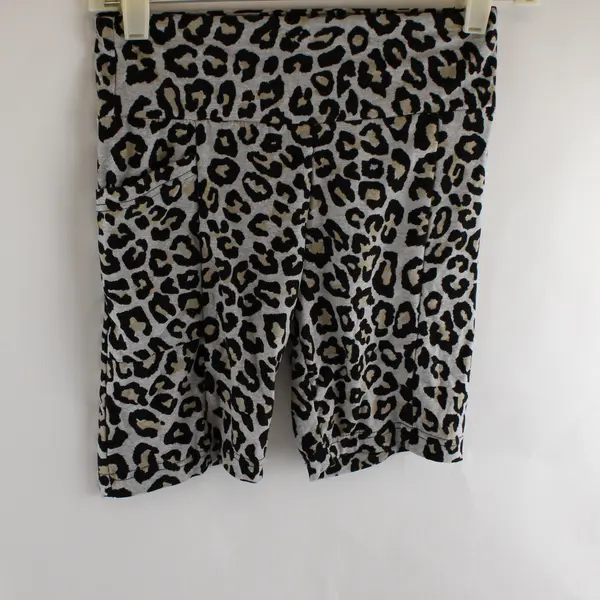 No Boundaries Gray Leopard Print Bike Shorts Juniors Size Small 3-5