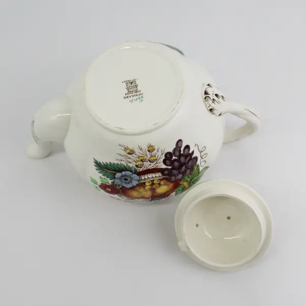  Vintage Copeland Spode Reynolds Tea Pot w/Handled Lid Fruit And Flowers