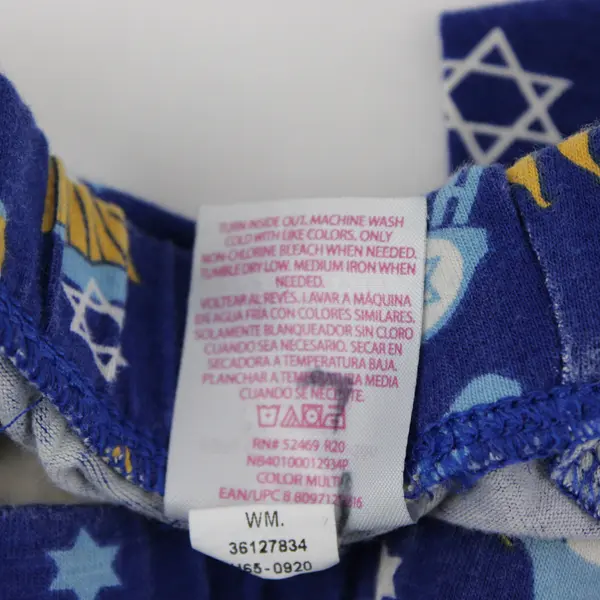No Boundaries Hanukkah Print Blue Leggings Juniors Size Small 3-5