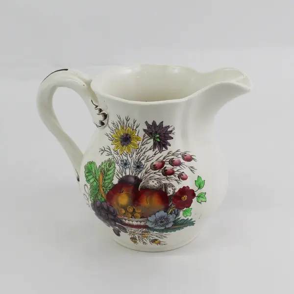 Vintage Spode Reynolds 32 oz Pitcher With Fruits And Flowers