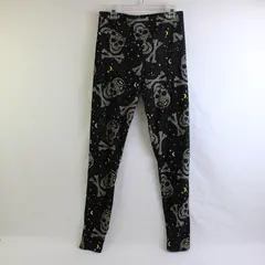 No Boundaries Celestial Skull Print Black Leggings Juniors Size Small 3-5