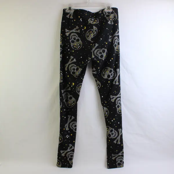 No Boundaries Celestial Skull Print Black Leggings Juniors Size Small 3-5