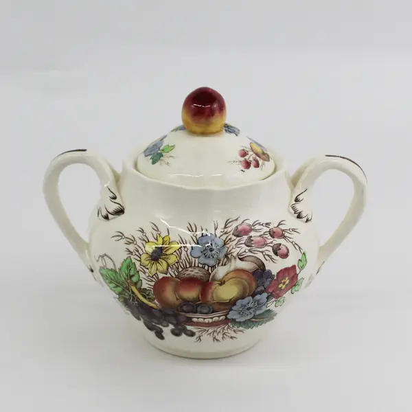 Spode Copeland Reynolds Creamer And Sugar Bowl Fruits And Flowers