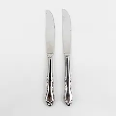 Lot of 2 Oneida Silver Homestead Pattern Stainless Hollow Dinner Knives 8.5" 
