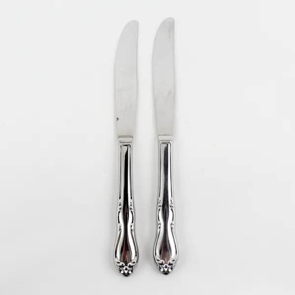 Lot of 2 Oneida Silver Homestead Pattern Stainless Hollow Dinner Knives 8.5" 