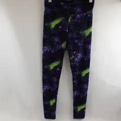 No Boundaries Purple & Green Galaxy Print Leggings Juniors Size Small 3-5