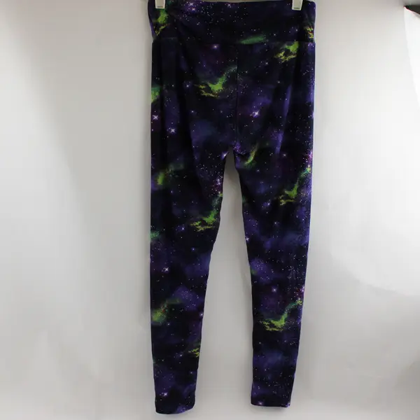No Boundaries Purple & Green Galaxy Print Leggings Juniors Size Small 3-5