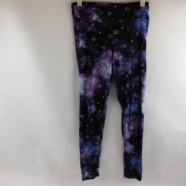 No Boundaries Purple & Blue Galaxy Print Leggings Juniors Size Small 3-5