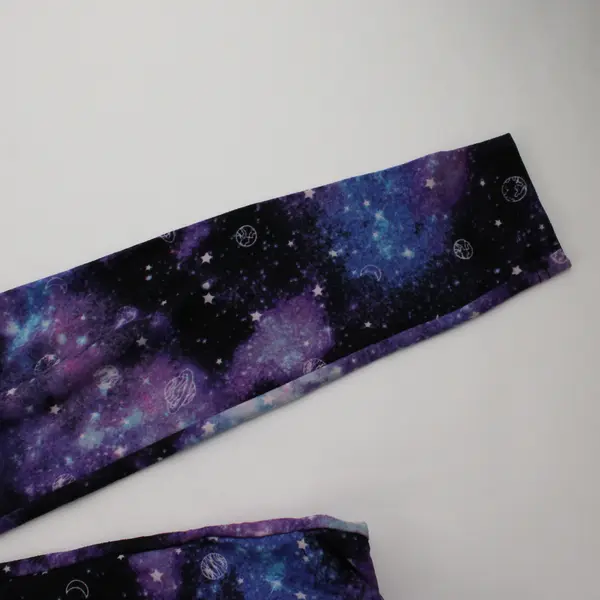 No Boundaries Purple & Blue Galaxy Print Leggings Juniors Size Small 3-5