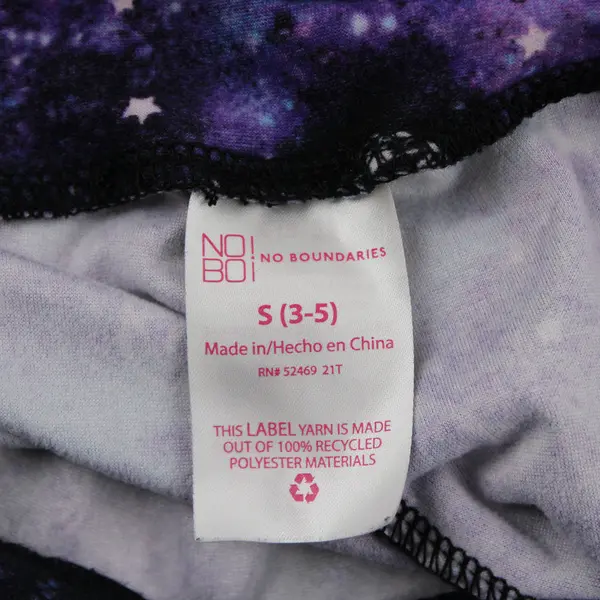 No Boundaries Purple & Blue Galaxy Print Leggings Juniors Size Small 3-5