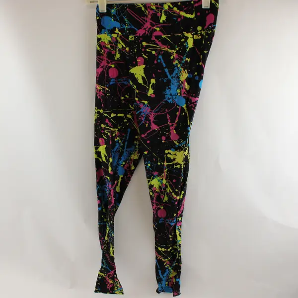 No Boundaries Paint Splatter Print Multicolor Leggings Juniors Size Small 3-5